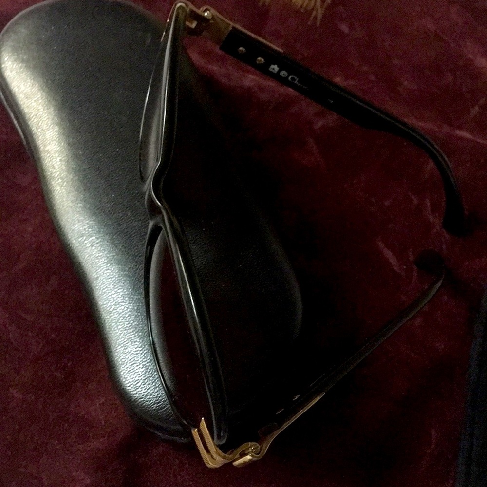 CHRISTIAN DIOR Signature Black and Gold Sunglass Frames & Case - Picture 7 of 8